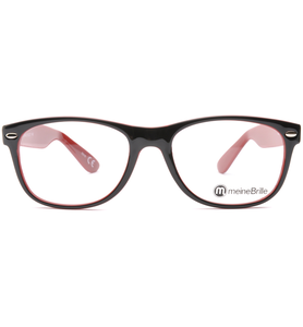 meineBrille 04-69150-02, Schwarz/Rot front - Ansicht 3