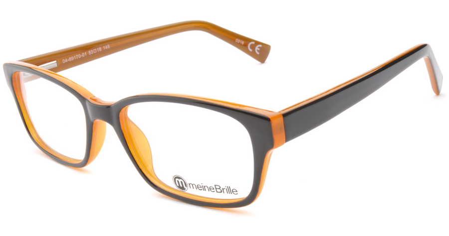 meineBrille 04-69170-01, Schwarz/Orange links