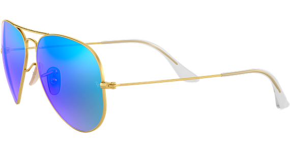 Ray-Ban Aviator Flash Lenses RB3025 112/4L Gold/Blau Verspiegelt 58 - MEDIUM - Ansicht 3