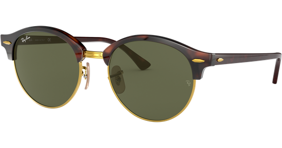 Ray-Ban RB4246 Clubround Classic Glänzend Havanna Rot / Grün 990 51 - Ansicht 2