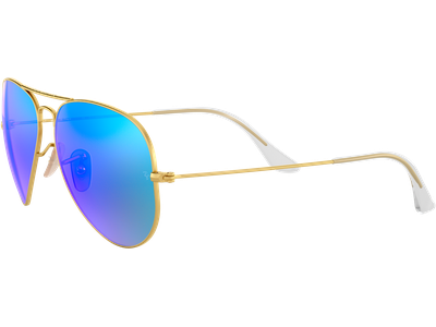 Ray-Ban Sonnenbrille Unisex Ray-Ban Aviator Flash Lenses RB3025 112/4L Gold/Blau Verspiegelt 58 - MEDIUM Ansicht 2