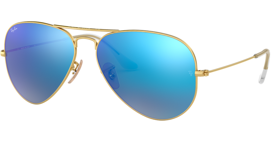 Ray-Ban Sonnenbrille Unisex Ray-Ban Aviator Flash Lenses RB3025 112/17, Gold/Blau Verspiegelt 55 - SMALL Ansicht 1