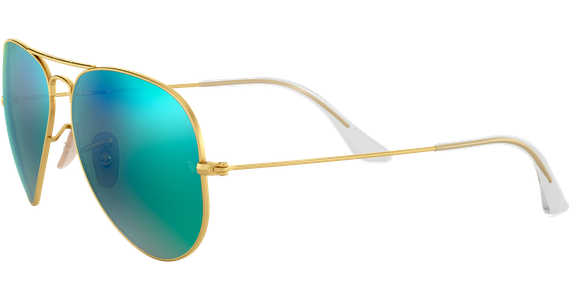 Ray-Ban Aviator Flash Lenses RB3025 112/19 Gold/grün Verspiegelt 58 - MEDIUM - Ansicht 3