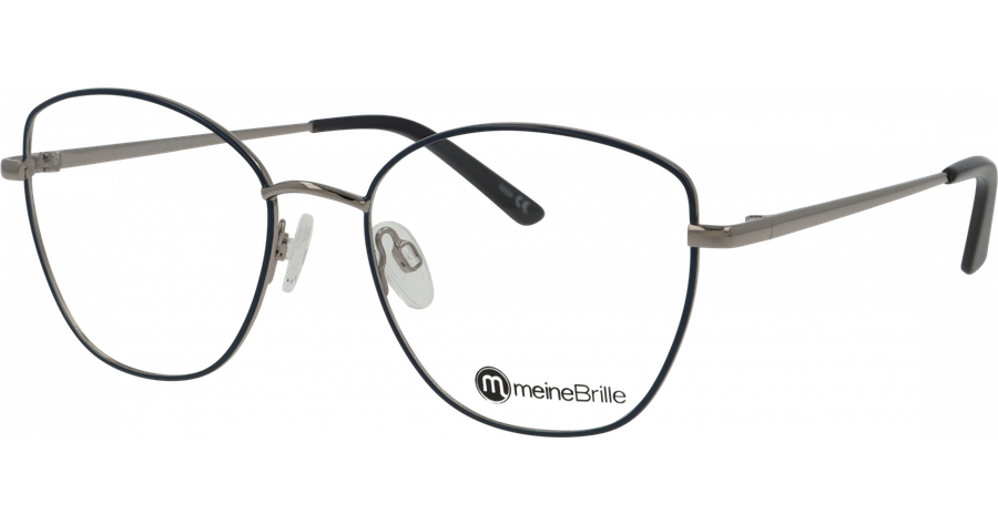  meineBrille 04-40110-03, Dunkelblau/Silber glänzend Ansicht 1