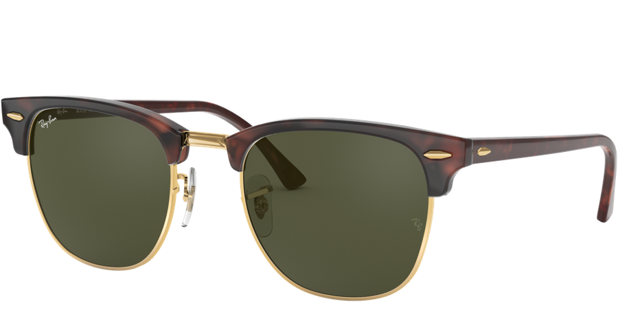 Ray-Ban Sonnenbrille Unisex Ray-Ban Clubmaster SMALL RB3016 Classic Glänzend Tortoise / Grün W0366 49 Ansicht 1