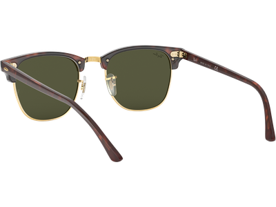 Ray-Ban Sonnenbrille Unisex Ray-Ban Clubmaster SMALL RB3016 Classic Glänzend Tortoise / Grün W0366 49 Ansicht 5