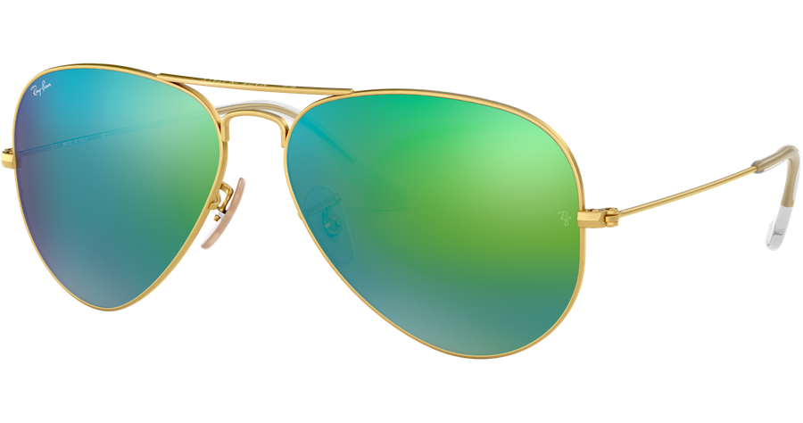 Ray-Ban Sonnenbrille Unisex Ray-Ban Aviator Flash Lenses RB3025 112/19 Gold/grün Verspiegelt 58 - MEDIUM Ansicht 1