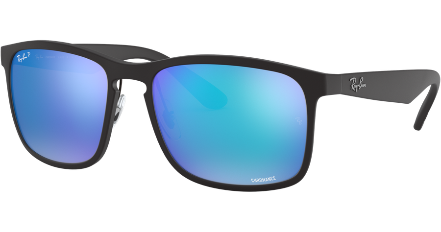 Ray-Ban Sonnenbrille Herren Ray-Ban RB4264 Matt Schwarz / Blau Chromance Polarisiert 601SA1 58 Ansicht 1
