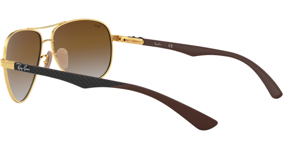 Ray-Ban RB8313 Carbonfaser Glänzend Gold / Verlauf Hellbraun 001/51 61 - Ansicht 5